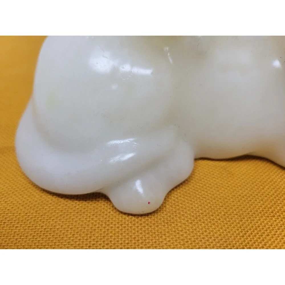 Cat Molded Candle Vintage White Never Burned Mid Century Cute Kitty Decorative